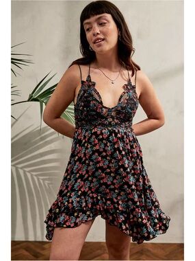 Free People Adella Floral Slip Dress